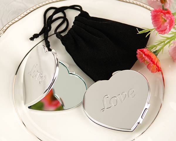Love Heart Mirror. quot;Lovequot; Heart-Shaped Compact Mirror